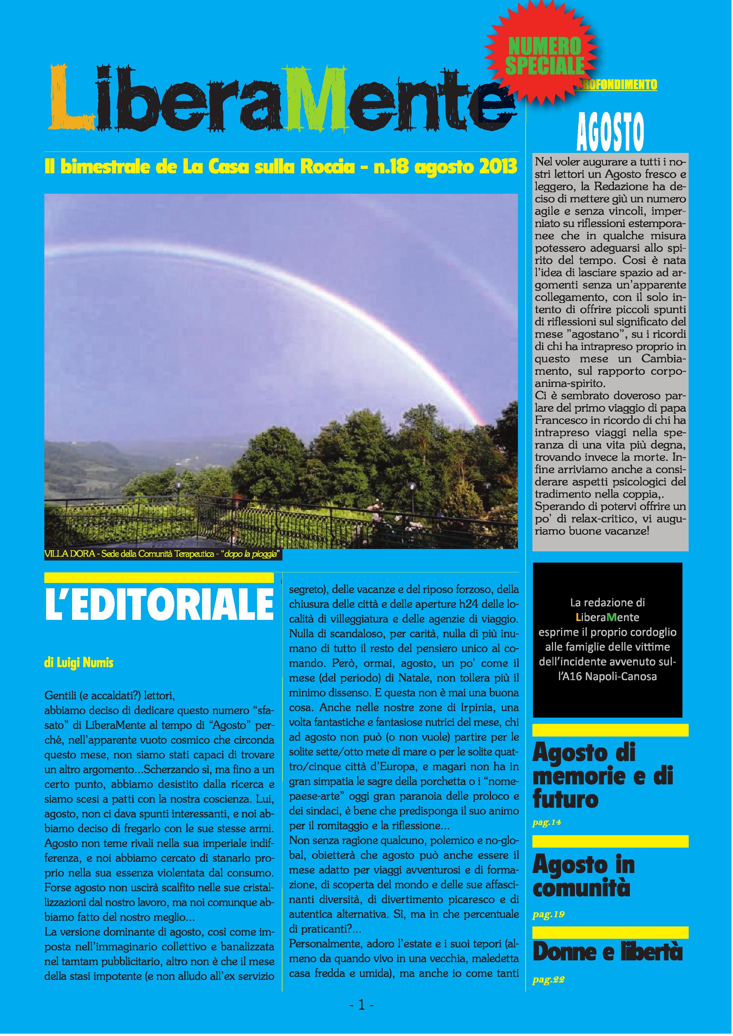 LiberaMente n. 18 Agosto 2013